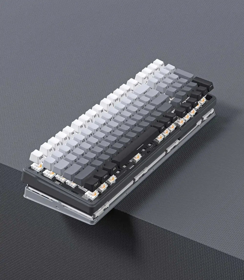 ZIFRIEND ZT99 Wired Gradient Grey 90% Mechanical Keyboard Side Engraved Keycaps Hot-swap White Light