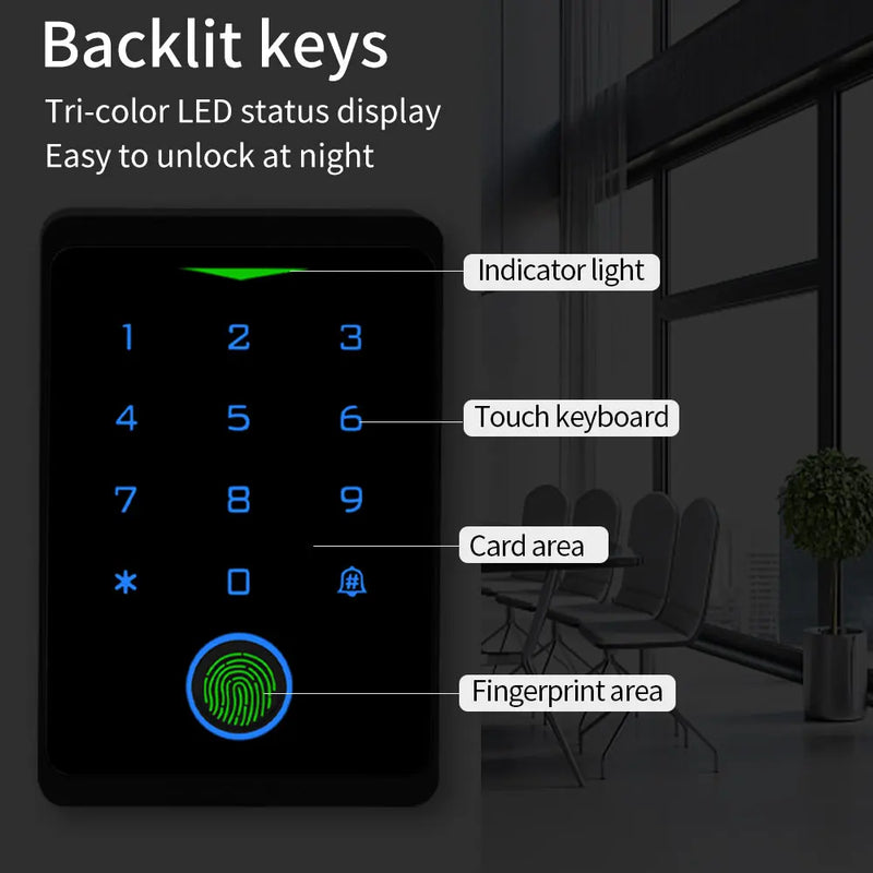 Tuya APP Door Lock IP66 Waterproof Keyless Biometric WIFI Access Control Standalone Keypad Fingerprint EM RFID Card Door Entry