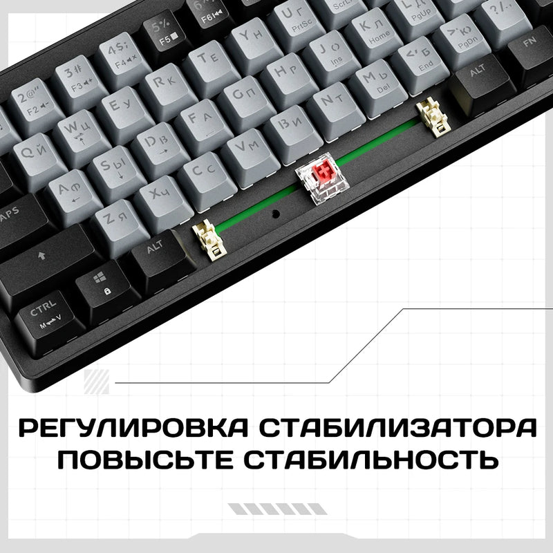 FURYCUBE AG61 60% wired gaming mechanical keyboard RGB hot swappable keyboard suitable for convenient gaming