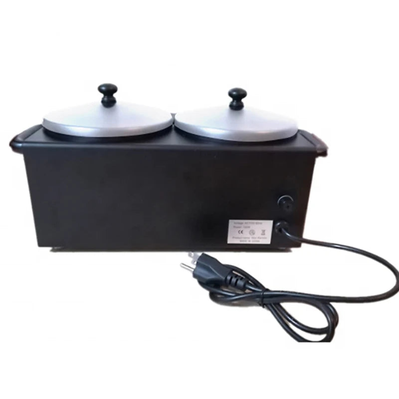 Electric Wax Heater Black Dual Wax Pots Professional Parrafin Waxing Machine for Hair Removal Facial Skin Body SPA Salon