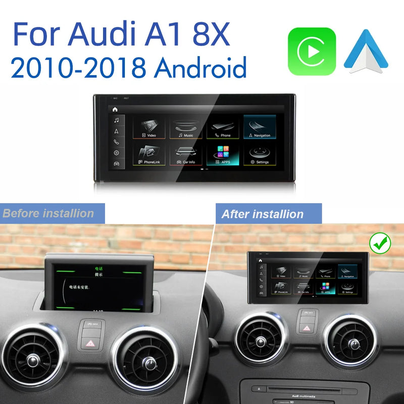 Android 14 Auto Radio CarPlay For Audi A1 Q2 2010-2023 GPS Car Multimedia Player Navi Stereo DSP WIFI SIM BT IPS Touch Screen