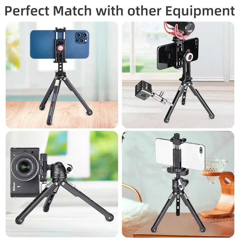 SUNWAYFOTO T1A12 Aluminium Alloy Table Top Tripod DSLR Camera Stand Professional  Tripod for Phone Camera Accessories Video