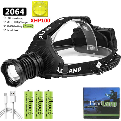 XHP160 1000000lm Sensor Led Headlamp Headlight Powerbank Head Lamp 3 Pcs 18650 Battery Bulbs Zoomable Lithium Ion Litwod 10h