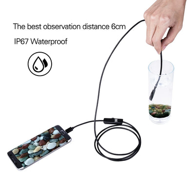 7.0/5.5 MM IP67 Waterproof Endoscope Camera 6 LEDs Adjustable USB Android Flexible Inspection Borescope Cameras for Phone PC