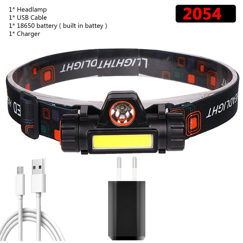 XP-G Q5 Zoomable Headlamp Head Lamp Headlight Waterproof 2500lm Led Built in Usb Rechargeable 18650 Battery Working Light