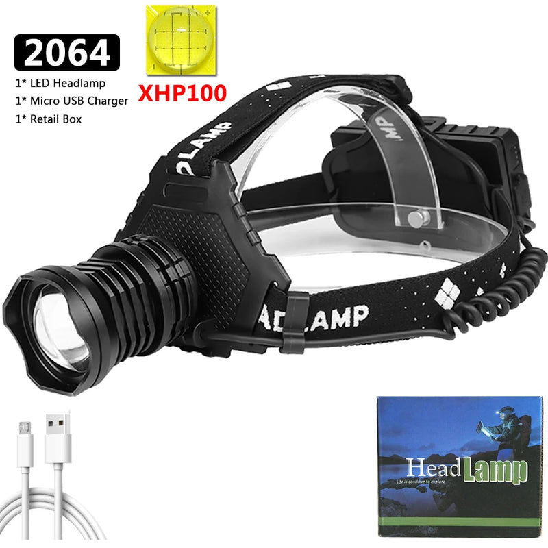 XHP160 1000000lm Sensor Led Headlamp Headlight Powerbank Head Lamp 3 Pcs 18650 Battery Bulbs Zoomable Lithium Ion Litwod 10h