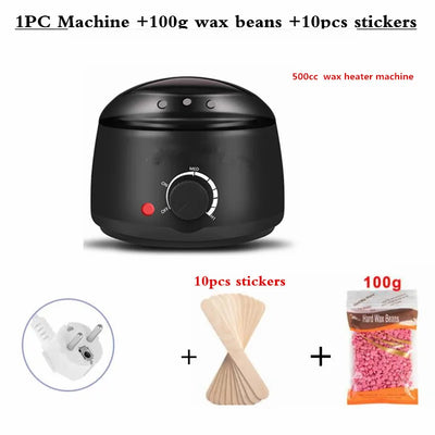 Electric Hair Removal Wax- Heater Wax Beans 10pcs Wood Stickers Hair Removal Sets Waxing Kit cera depilator