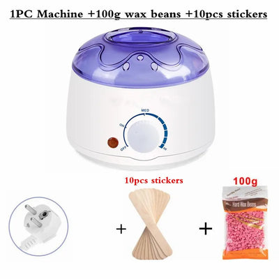 Electric Hair Removal Wax- Heater Wax Beans 10pcs Wood Stickers Hair Removal Sets Waxing Kit cera depilator