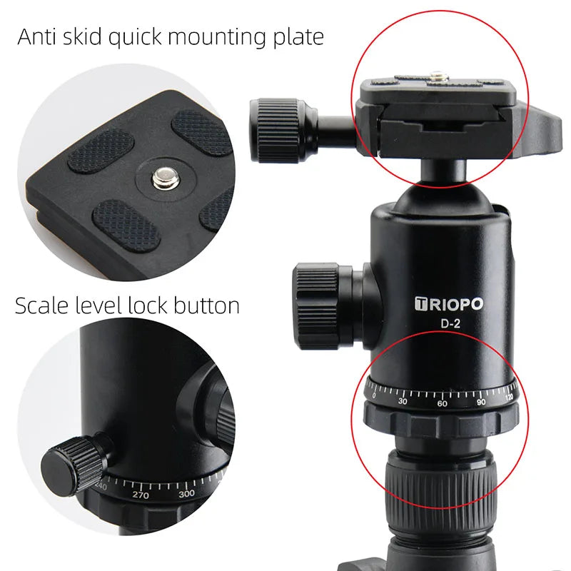 Triopo DSLR Flexible Tripod Extendable Travel Lightweight Stand Remote Control For Mobile Cell Phone Mount Camera