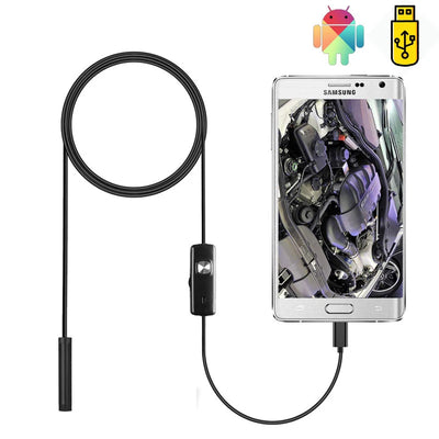 7.0/5.5 MM IP67 Waterproof Endoscope Camera 6 LEDs Adjustable USB Android Flexible Inspection Borescope Cameras for Phone PC