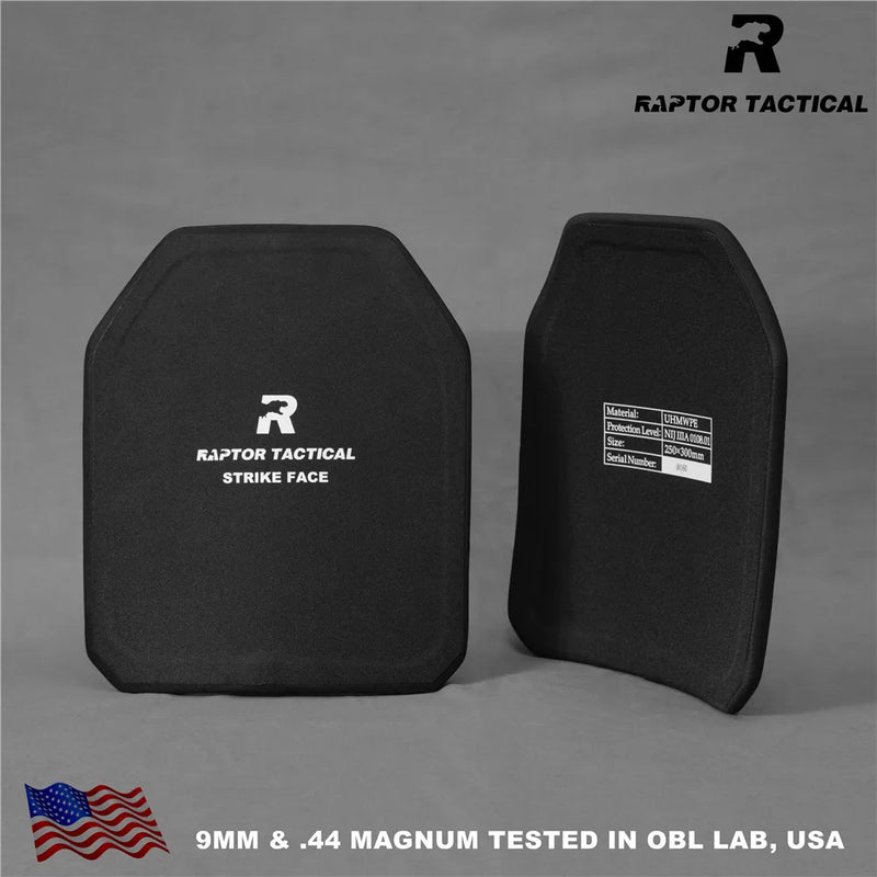 Raptor Tactical NIJ 3A IIIA Bulletproof Plate One Pair 10x12 Or 11x14 Ballistic Panels Backpack Armor Panel Against 9mm .44Mag