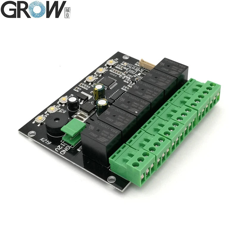 GROW K219-B+G16 DC12V Admin/User Password Fingerprint Control Board With 6 Relays For Door Access Control System