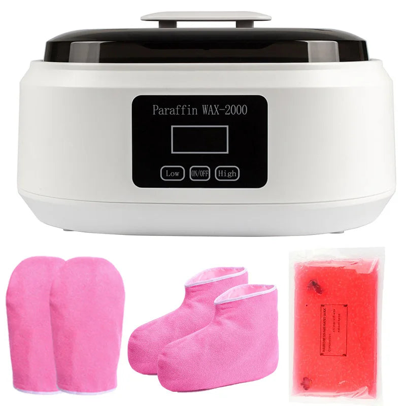 2L Wax Warmer Paraffin Heater With Booties and Gloves Depilation Wax-melt Hair Removel Device Wax Heater Temperature Display