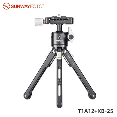 SUNWAYFOTO T1A12 Aluminium Alloy Table Top Tripod DSLR Camera Stand Professional  Tripod for Phone Camera Accessories Video