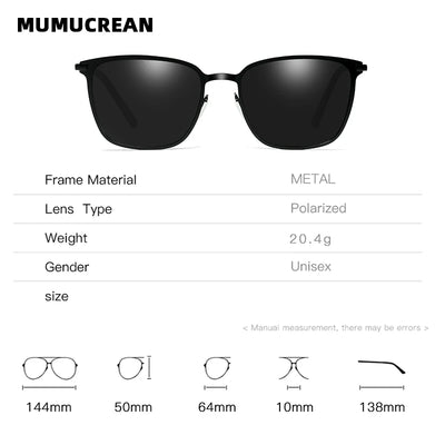 Men's Sunglasses New Arrival Square Polarized Sunglasses Metal Driver Night Vision Goggles Sunglasses