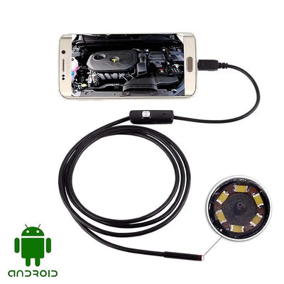 Wsdcam Endoscope Camera 7MM 2 in 1 USB Endoscope Camera Waterproof 6 LED Borescope Inspection Camera For OTG Compatible Android