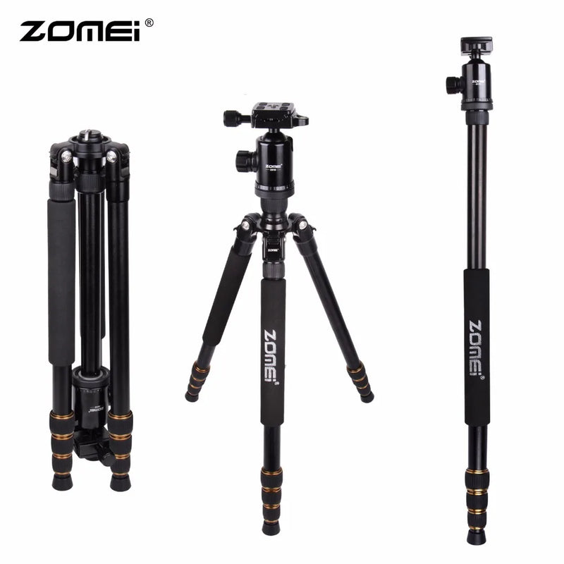 Zomei Z668 Aluminum Professional Tripod Monopod + Ball Head For DSLR Camera Portable SLR Camera stand Better than Q666