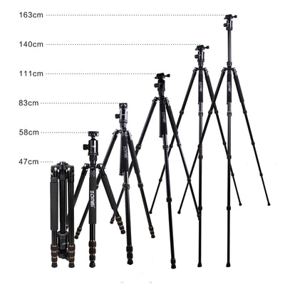 Zomei Z668 Aluminum Professional Tripod Monopod + Ball Head For DSLR Camera Portable SLR Camera stand Better than Q666