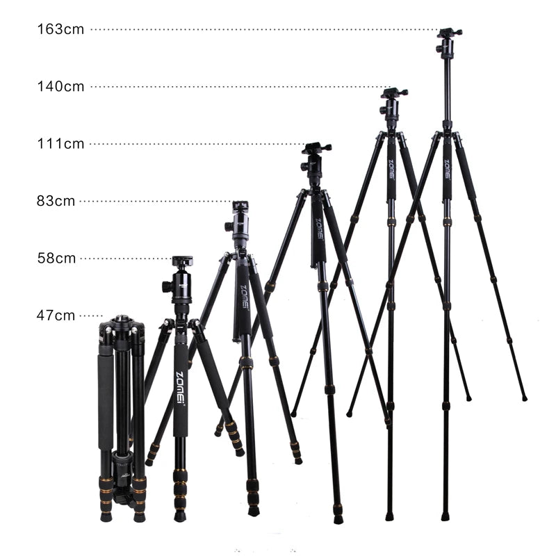 Zomei Z668 Aluminum Professional Tripod Monopod + Ball Head For DSLR Camera Portable SLR Camera stand Better than Q666