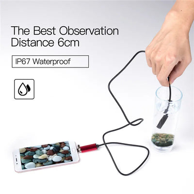 7mm 2in 1 USB Endoscope 480P HD Snake Tube and Android Borescope USB Endoscopio Inspection Micro Camera for PC Smart Phone