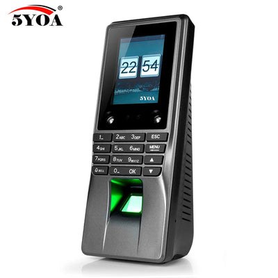 5YOA BM10 Biometric Facial Fingerprint Access Control Face Time Attendance Machine Electric Intercom Code System Door Lock