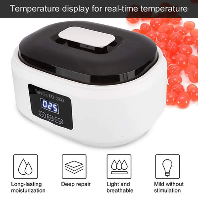 2L Wax Warmer Paraffin Heater With Booties and Gloves Depilation Wax-melt Hair Removel Device Wax Heater Temperature Display