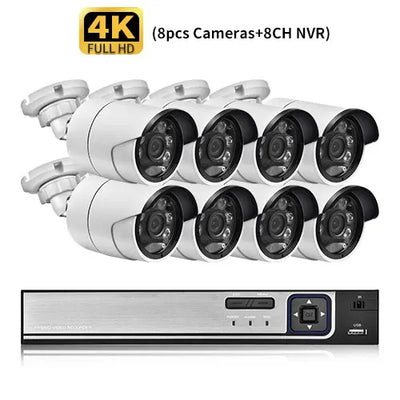 Gadinan 8CH POE NVR CCTV System Motion Detection Outdoor Color Night Vision Video Surveillance Kit 4K 8MP HD Security Camera Set