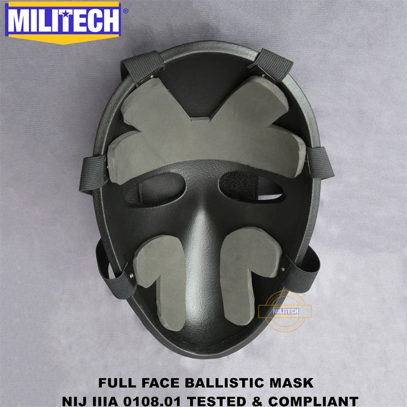 MILITECH NIJ IIIA 3A 0108.01 Bulletproof Tactical Facial Cover Aramid Ballistic Visor Face Ballistic Protection Shield