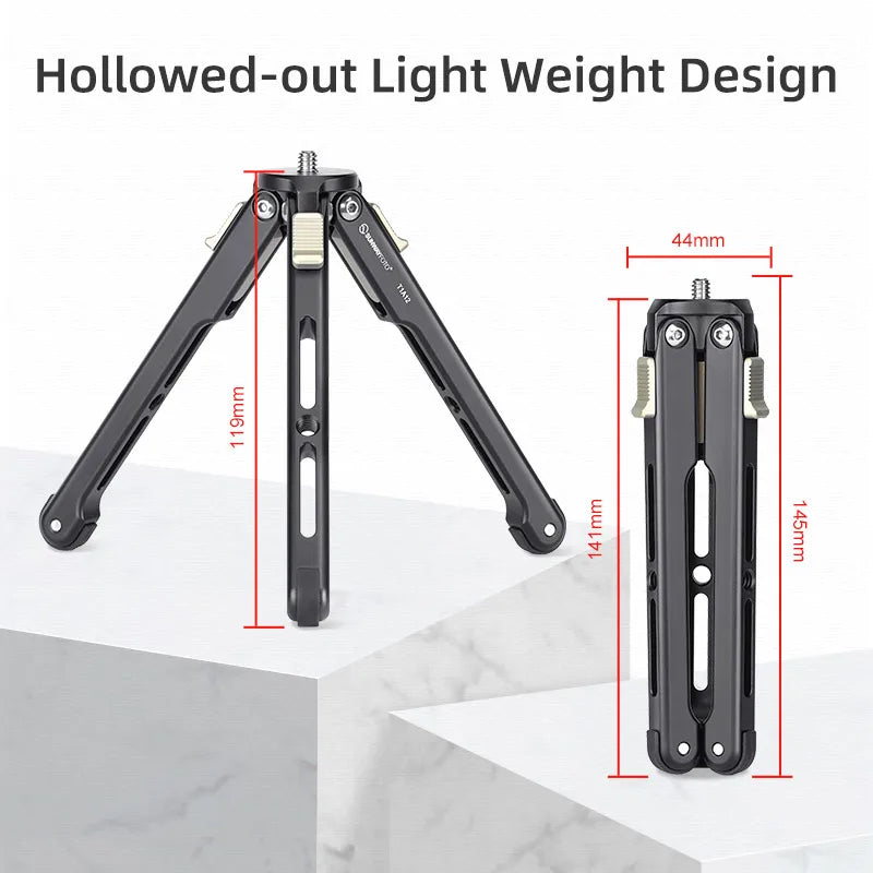 SUNWAYFOTO T1A12 Aluminium Alloy Table Top Tripod DSLR Camera Stand Professional  Tripod for Phone Camera Accessories Video