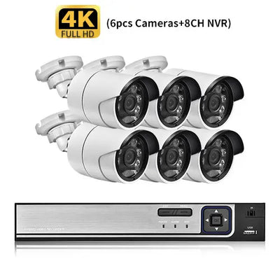 Gadinan 8CH POE NVR CCTV System Motion Detection Outdoor Color Night Vision Video Surveillance Kit 4K 8MP HD Security Camera Set