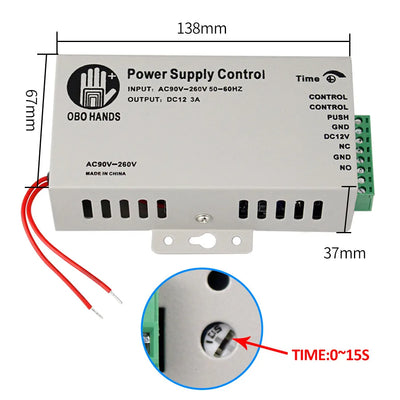 Metal RFID Access Control System Kit with Waterproof Cover+Electric 180KG Magnetic Lock+10 Keyfob+Power Supply+Exit Button