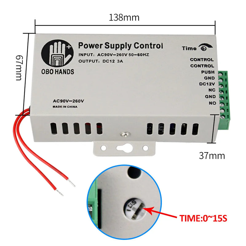 Metal RFID Access Control System Kit with Waterproof Cover+Electric 180KG Magnetic Lock+10 Keyfob+Power Supply+Exit Button