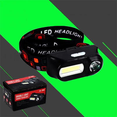 XPE+COB Portable Mini LED Headlight USB Rechargeable Using 18650 Battery Outdoor Camping Light Night Fishing Headlight