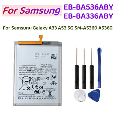 New Battery EB-BA336ABY EB-BA536ABY For Samsung Galaxy A33 5G SM-A3360 SM-A336B/DS A53 5G SM-A5360 A5360 SM-A536B/DS 5000mAh