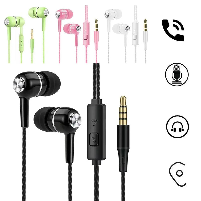 1PC Stereo In-Ear Earphone Earpiece With Microphone 3.5mm Earbuds Portable Universal HiFi Headphone for Apple/Android/Huawei