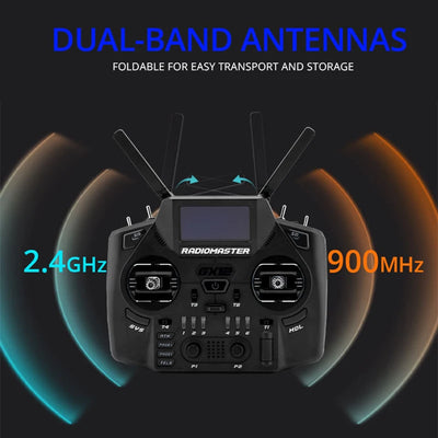 RadioMaster GX12 Radio Controller Hall Gimbal Dual Band Antenna Gemini 2.4G ELRS Transmitter EdgeTX ExpressLRS RC FPV Drone