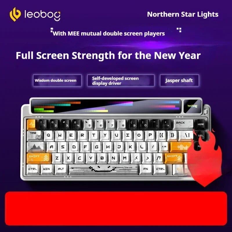 LEOBOG AMG65 Mechanical Keyboards RGB Hot Swap TFT LED Screen Wireless Tri Mode Custom Gaming Keyboard PC E-Sports Accessories