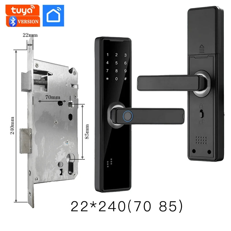 Tuya APP Intelligence Lock Biometric Fingerprint Smart Keyless Access Password IC Card Smartlife Support 5 Language