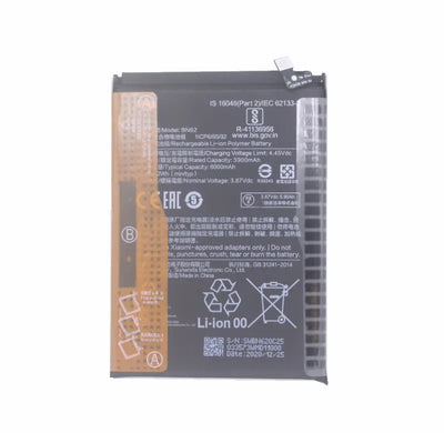 1x 6000mAh BN62 Replacement Battery For Xiaomi Pocophone Poco M3 For Redmi 9T For Redmi Note 9 4G Battery