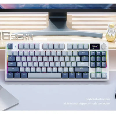 K86 Wireless Hot-Swappable Mechanical Keyboard Bluetooth/2.4g With Display Screen and Volume Rotary Button for Games and Work