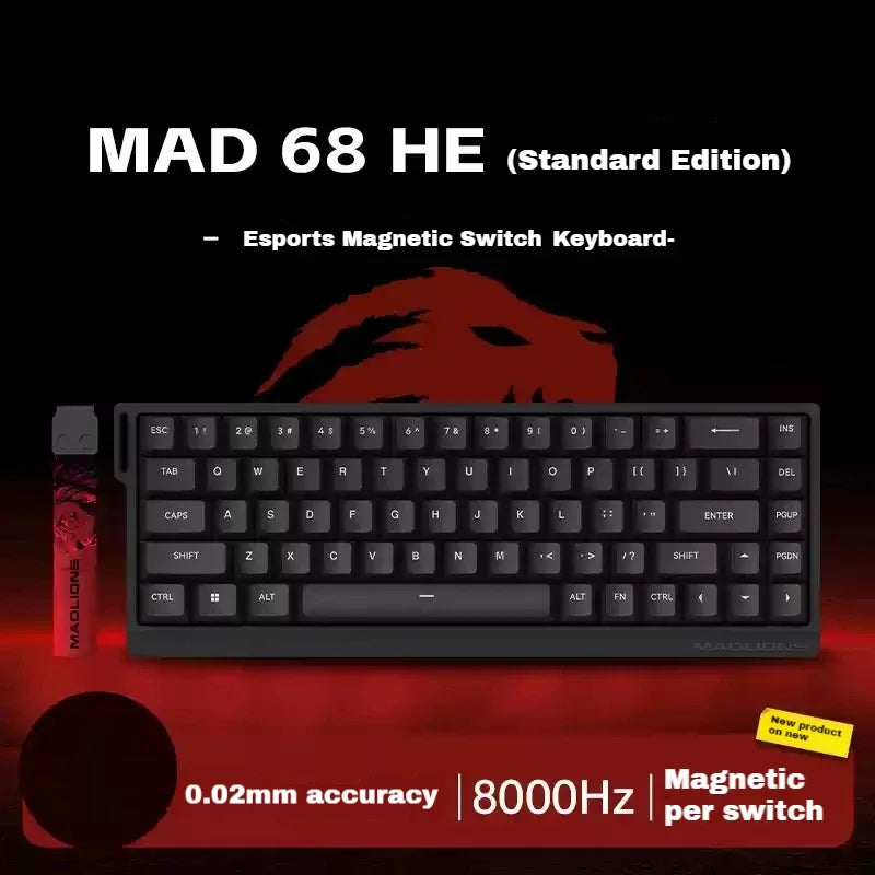 MADLIONS Mad60 Mad68 HE Mechanical Keyboard Wired 8k Polling Rate Magnetic Switch Customized Gaming Keyboard Pc Gamer Accessory