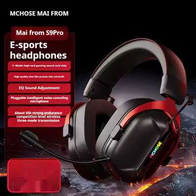 MCHOSE S9 Pro Gaming Headphone Wireless With Microphone Aluminium Alloy Low Latency Customized Gamer Headset Laptop Accessories