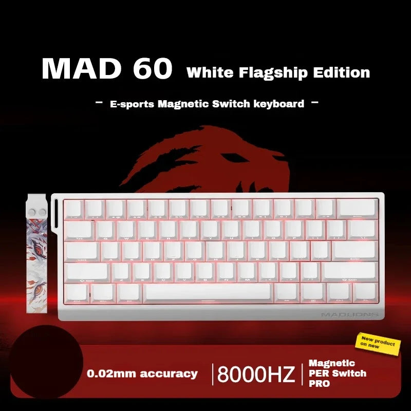 MADLIONS Mad60 Mad68 HE Mechanical Keyboard Wired 8k Polling Rate Magnetic Switch Customized Gaming Keyboard Pc Gamer Accessory