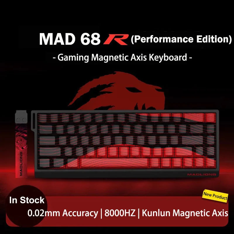 FGG Original MADLIONS Mad 60/68 HE E-sport Magnetic Switch Keyboard 0.02 RT 8K HZ Wired RGB Hot Swap 0.125ms Latency Customized