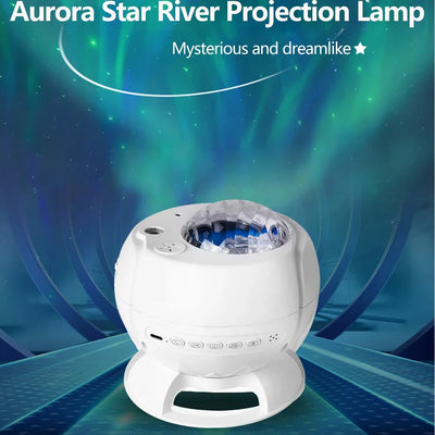 Aurora Boreali Projector Night Light 3000mAh Bedroom Children Game Dynamic Moon Star Bluetooth Speaker Romantic Atmosphere Light