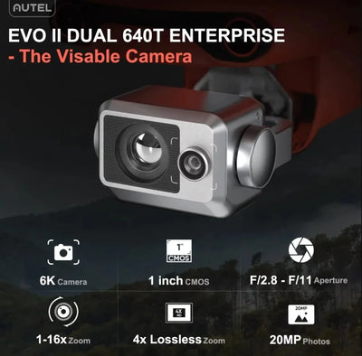 Autel Robotics 2025 New Camera Drone EVO II Dual 640T Enterprise V3 6K Included Accessories 7.9" Smart Controller V3