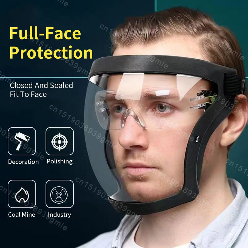 Mask Face Shield Glasses Hd Tp Super Protective Anti-Fog Full Face Shield Head Covering Reusable Kitchen Security Protection New