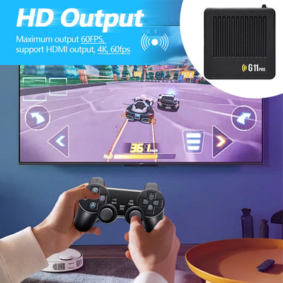 G11 Pro Retro Game Box Built in 10000+ Retro Games Plug and Play 4K HDMI-Compatible Output with 2.4G Wireless Dual Controllers