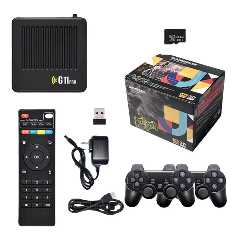 G11 Pro Retro Game Box Built in 10000+ Retro Games Plug and Play 4K HDMI-Compatible Output with 2.4G Wireless Dual Controllers