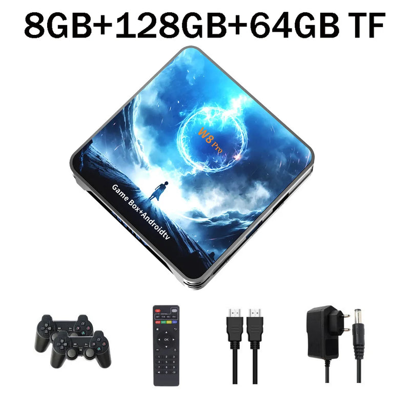 W8 Pro Game Box 10000+ GAMES Android14 HD 6K Game Console 8GB 128GB WiFi 5G 4G Wireless Controller AIIwinner H313 Smart Game box